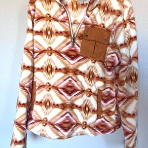 Women’s Rank 45 fleece Aztec Print Pull Over Size M
